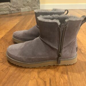 Ugg classic zip mini boot- grey/purple- womens size 10